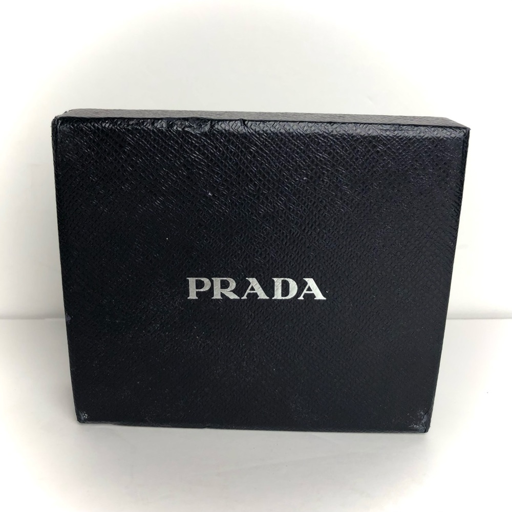 Prada Embossed Logo Gift Box ONLY Blue Silver